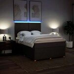 vidaXL Sommier à lattes de lit avec matelas Marron foncé 140x190 cm