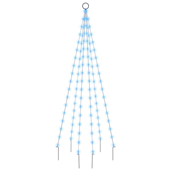 vidaXL Sapin de Noël sur mât de drapeau 108 LED Bleues 180 cm