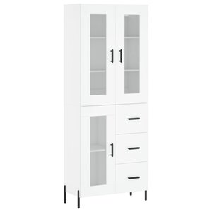 vidaXL Buffet haut Blanc 69 5x34x180 cm Bois d'ingénierie