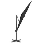 vidaXL Parasol déporté avec mât en aluminium Noir 300x300 cm