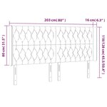 vidaXL Tête de lit à LED Gris foncé 203x16x118/128 cm Velours