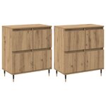 vidaXL Armoire de rangement 2 Pièces Chêne artisanal 60 x 35 x 70 cm