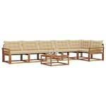vidaXL Ensemble de canapés d'extérieur 7 Pièces Naturel et Beige