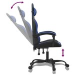 vidaXL Chaise de jeu Noir et bleu Similicuir