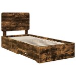 vidaXL Cadre de lit Chêne fumé 100 x 200 cm Bois d'ingénierie