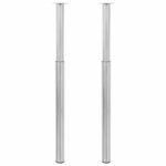 vidaXL Pieds de table télescopiques Nickel brossé  710 mm - 1100 mm