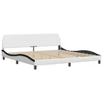 vidaXL Lit avec matelas Zadar blanc et noir 200x200 cm similicuir