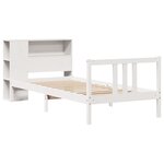 vidaXL Lit bibliothèque sans matelas blanc 90x200cm bois de pin massif