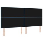 vidaXL Tête de lit avec boutons en cristal tufté bleu foncé 200 cm en velours