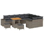 vidaXL Ensemble de canapé de jardin 12 Pièces Gris polyrotin