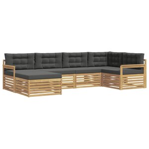 vidaXL Ensemble de canapés d'extérieur 6 pc Blanc et anthracite
