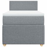 vidaXL Sommier à lattes de lit avec matelas Gris clair 90x200 cm Tissu