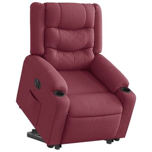 vidaXL Fauteuil inclinable électrique rouge bordeaux tissu