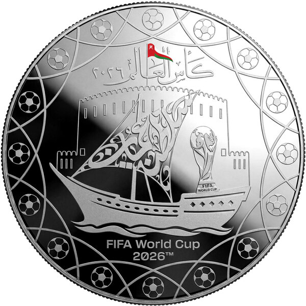 Monnaie FIFA WORLD CUP Argent 1 Rial Oman 2026 (PRÉCOMMANDE)