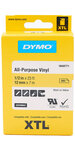 Dymo xtl - ruban adhésif permanent en vinyle  12mm x 7m - noir sur jaune