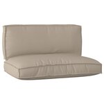 vidaXL Set de coussins pour palette de 2 pièces taupe en tissu Oxford