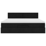 vidaXL Lit ottoman avec matelas et LED Noir 180x200cm tissu