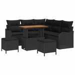 vidaXL Ensemble de canapé de jardin 8 Pièces Noir polyrotin