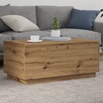 vidaXL Table basse avec lumières LED chêne artisanal 90x50x40 cm