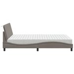 vidaXL Lit avec matelas taupe 140x190 cm tissu