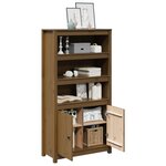 vidaXL Buffet haut Marron miel 80x35x154 cm Bois massif de pin