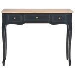 vidaXL Table de console et coiffeuse avec 3 tiroirs Noir