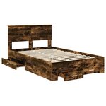 vidaXL Cadre de lit Chêne fumé 120 x 200 cm Bois d'ingénierie