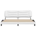 vidaXL Cadre de lit sans matelas Hvar blanc 200x200 cm similicuir