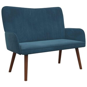 vidaXL Sofa 2 places Bleu 115 x 61 x 87 cm Velours