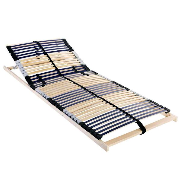 vidaXL Sommier à lattes Marron 90 x 190 cm Bois de hêtre massif