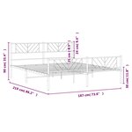 vidaXL Cadre de lit métal sans matelas avec pied de lit noir 183x213cm