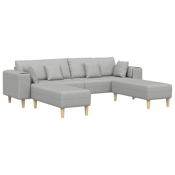 vidaXL Sofa en tissu avec coussin Gris nuage 208 cm tissu