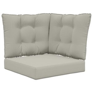 vidaXL Coussin de canapé d'extérieur 3 Pièces Gris Polyester