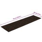 vidaXL Tapis d'escalier autocollants 30 pièces 76 x 20 cm Marron foncé Rectangulaire