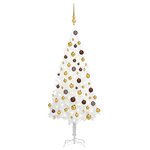 vidaXL Arbre de Noël artificiel pré-éclairé et boules blanc 120 cm
