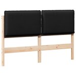 vidaXL Tête de lit capitonnée Naturel et Noir 150 cm Pin massif
