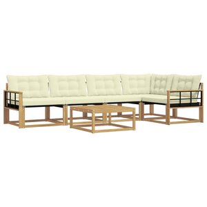 vidaXL Ensemble de canapés d'extérieur 6 pc Blanc et crème