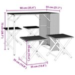 vidaXL Ensemble à manger de jardin 5 Pièces pliable marron résine tressée