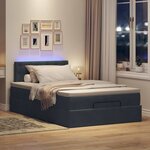 vidaXL Lit ottoman avec matelas et LED gris foncé 90x200cm