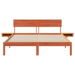 vidaXL Cadre de lit avec tête de lit Brun cire 150 x 200 cm Pin massif