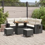 vidaXL Ensemble de canapé de jardin 8 pièces avec coussins noir en poly rattan