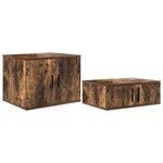 vidaXL Cadre de lit avec rangement Chêne fumé 234 x 118 x 53.5 cm