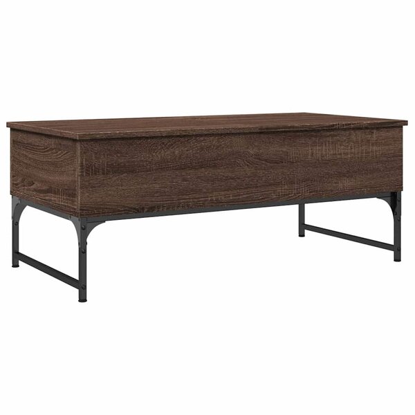 vidaXL Table basse chêne marron 100x50x40cm bois d'ingénierie et métal