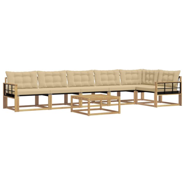vidaXL Ensemble de canapés d'extérieur 7 Pièces Blanc et Beige