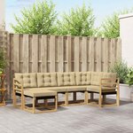 vidaXL Ensemble de canapés d'extérieur 6 Pièces Blanc et Beige