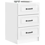 vidaXL Cabinet de chevet avec tiroir Blanc brillant 43 x 41 x 63 5 cm