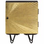 vidaXL Table de chevet avec front en laiton 40x30x50cm Manguier massif
