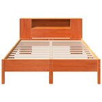 vidaXL Lit bibliothèque sans matelas cire marron 120x200 cm pin massif