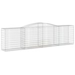 vidaXL Panier de gabions arqué 400x50x100/120 cm Fer galvanisé