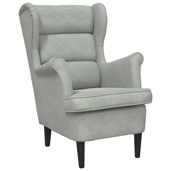 vidaXL fauteuil Gris clair Velours